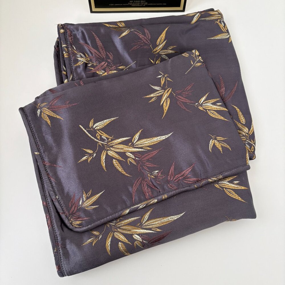 Suite 109 Bamboo Brocade Satin Pillow Shams Pair Set of 2 Purple Standard Cover